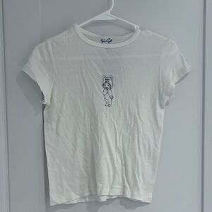 Brandy Melville Cream Bear Graphic Tee